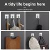 No Punching Stainless Steel Hook Single Adhesive Hook Kitchen Bathroom Door Waterproof Moisture-proof Wall-mounted Moisture-proof Waterproof
