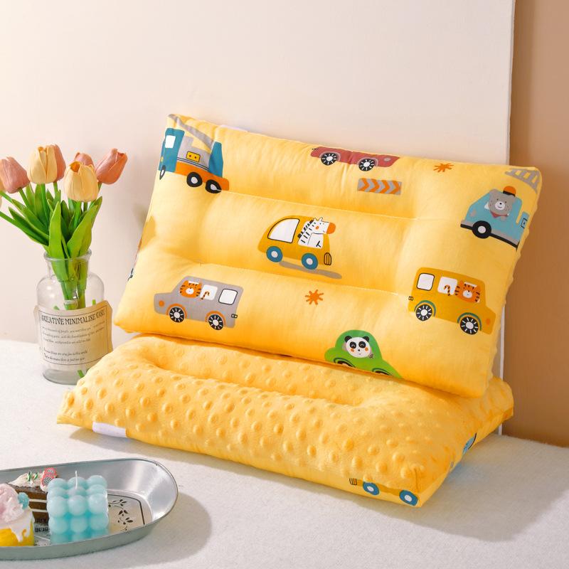 Children Infants Double-sided Cartoon Pure Cotton Doudou Velvet Sleep Pillow Washable Cervical Vertebra Protect Kids Pillow