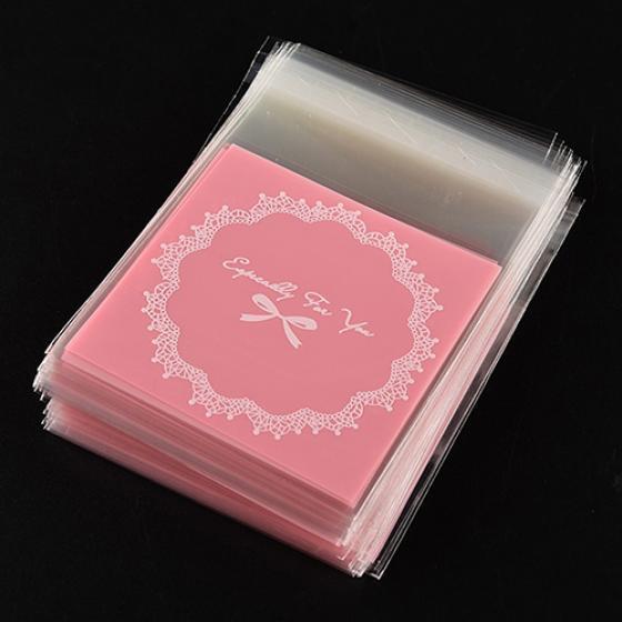 100 шт самоклеющиеся пакеты с бантом DIY печенье конфеты упаковка целлофановый подарочный пакет