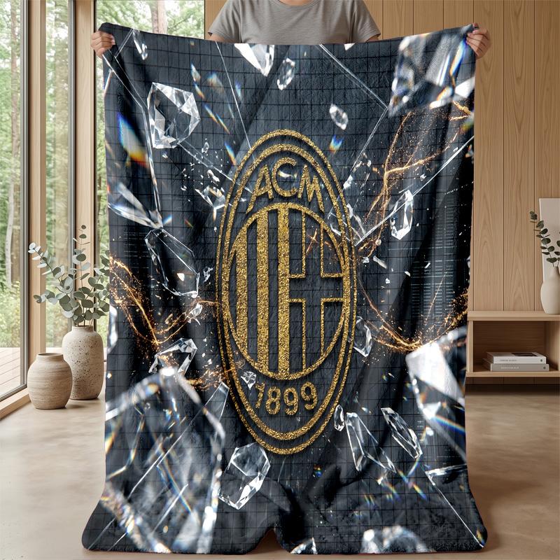 AC Milan Theme blanket Soft Flannel Blanket Plush Throw Blanket Cozy Sofa Bed Blanket for Home Decor