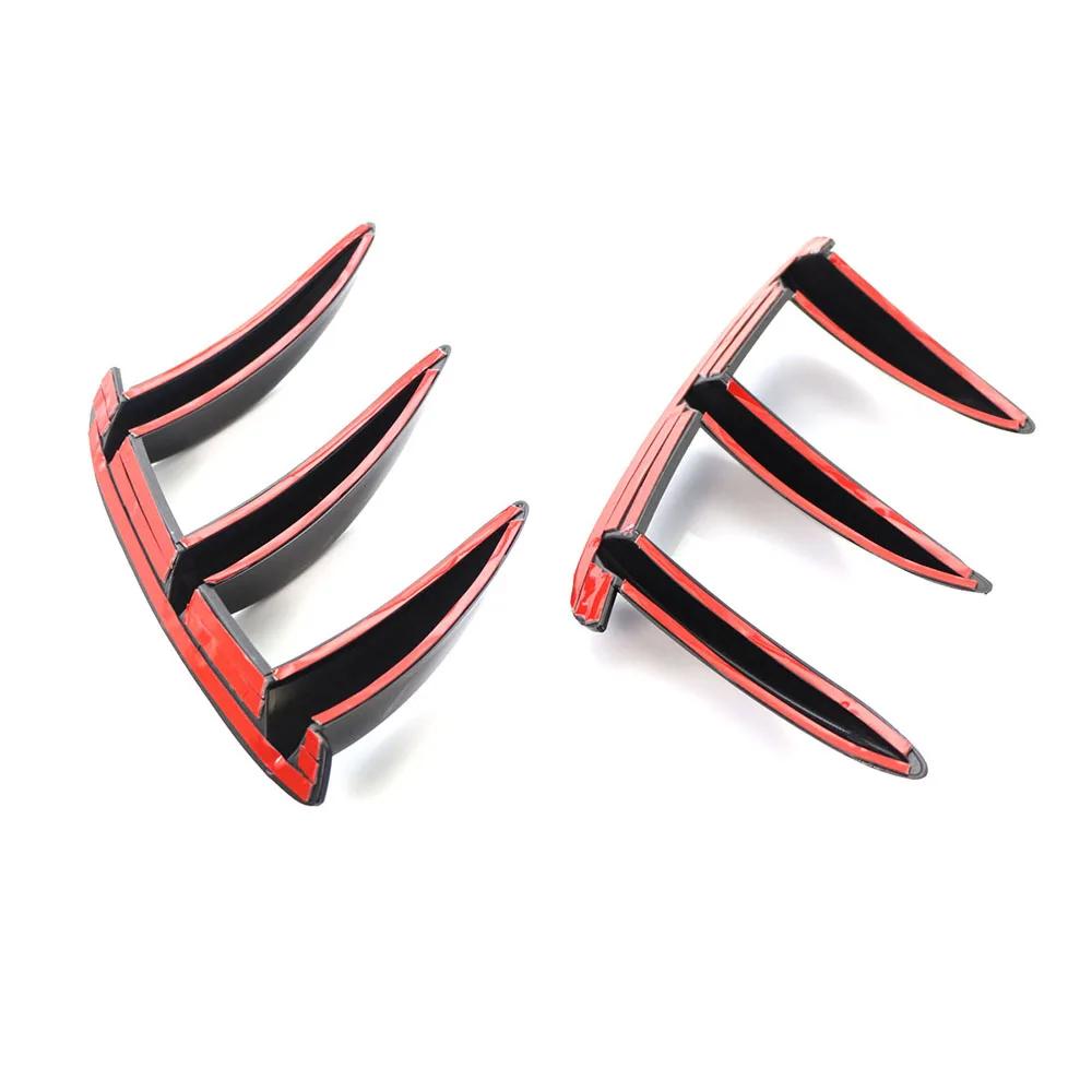 1Pair Car Black Carbon Pattern Rear Bumper Splitter Spoilers Canard for Mercedes Benz W176 A200 A250 A260 A45 AMG Car Styling