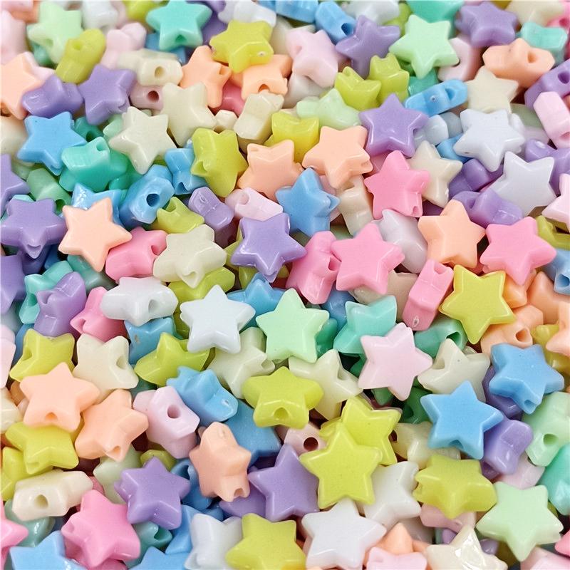 Женские пятиконечные звезды, модные DIY 400 шт., материалы для браслета, ожерелья, кремовые украшения, аксессуары, бусины цвета макарон