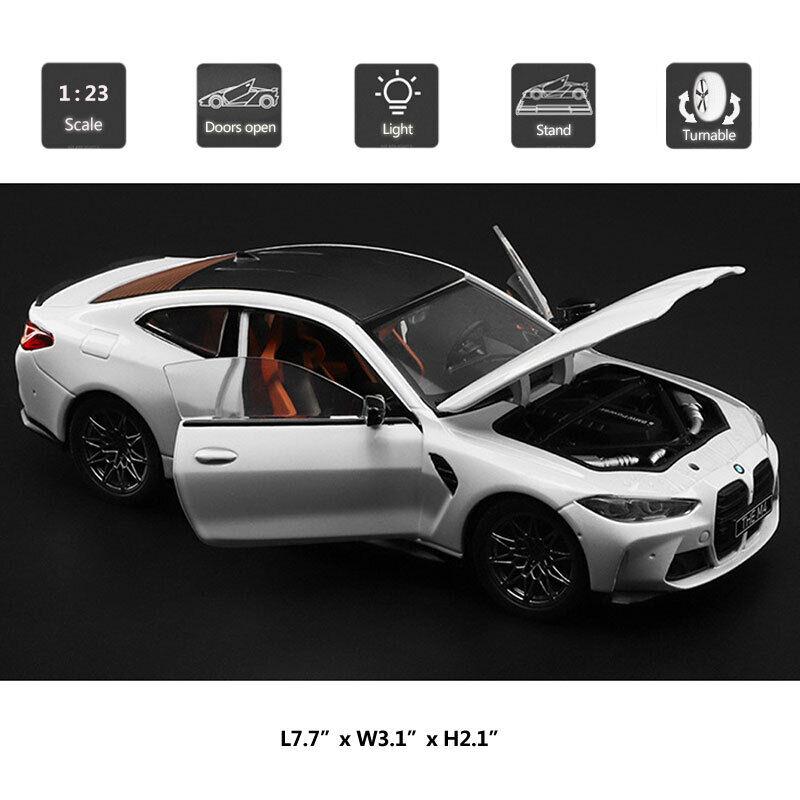 Масштаб 1/23 BMW M4 G82, модель автомобиля из сплава, литой под давлением автомобиль, звуковой свет, коллекция для любителей автомобилей, детский подарок на день рождения, металлические игрушки для мальчиков