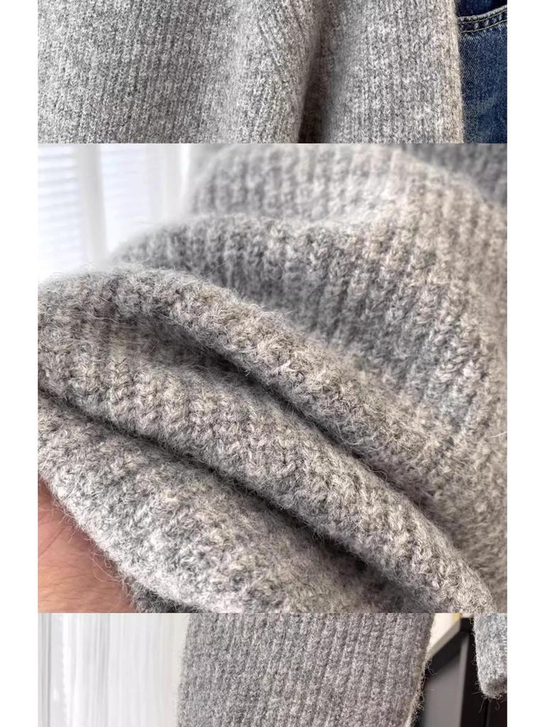 Женский трикотаж с рукавами реглан и круглым вырезом - Свитер для многослойности Осень/Зима 2025, Топ в ленивом стиле