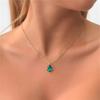 Elegant Gold Color Green Natural Stone Waterdrop Pendant Necklace for Women Charm Wedding Party Jewelry