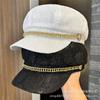 British Lace Mesh Chain Octagonal Hat Children's Summer Breathable Simple Versatile Face Little Painter Hat
