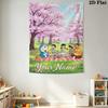 Name Custom Doremon Friends Wall Tapestry Aesthetic Wall Hanging Printed Fabric Blanket Decorative Tapestries for Bedroom Living Room Home Decor