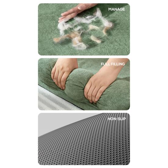 Большая лежанка для собаки, противоскользящий ортопедический коврик для питомца со съемным моющимся чехлом, подушка для сна щенка с поддержкой шеи для пола, для маленьких, средних и больших собак