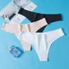 Женские трусики-стринги большого размера с низкой посадкой, невидимые белые трусы, быстросохнущее нижнее белье