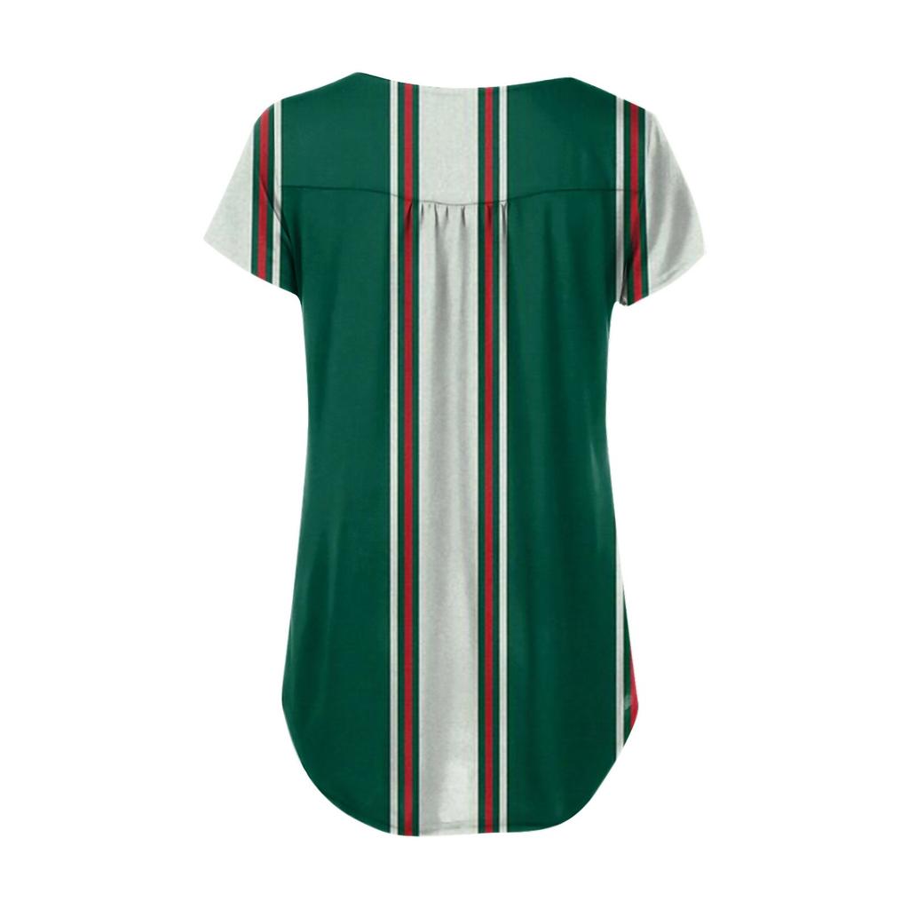 Women's Short-sleeve Loose Tops Casual Plus Size Tunic Button Tops