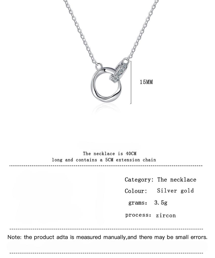 925 Sterling Silver Necklace Mobius Ring Diamond Pendant Women's Fashion Simple Birthday Party Wedding Anniversary Jewelry Gift