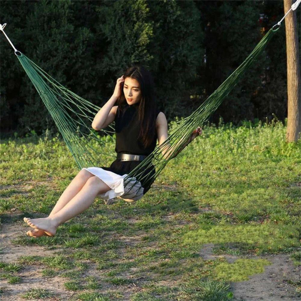 Folding Camping Hammock Portable Outdoor Sleeping Bed Hanging Hammock Camping Rope Bed Travel