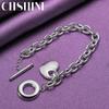 CHSHINE 925 Sterling Silver Solid Heart Bracelet OT Chain For Women Wedding Party Fashion Charm Jewelry