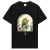 Cute Cottagecore T-shirts Aesthetic Frog Playing Banjo On Mushroom T Shirt Unisex Cotton Graphic TShirt Unisex Clothing Oversized