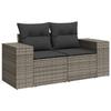 VidaXL Salon de Jardin avec Coussins 9 pcs, Canapés de Terrasse, Ensemble de Meubles de Patio, Mobilier d'Extérieur, Gris 3225542