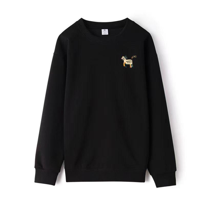 2026 Spring/Autumn Horse Print Unisex Sweatshirt - Trendy Round Neck Long Sleeve Top