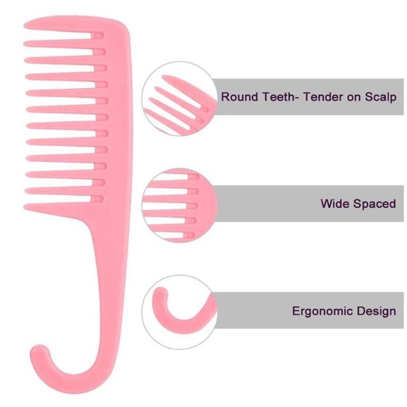 3 Pack Hair Comb Large Wide Tooth Comb Shower Combs Curl Wet Comb for Long, Wet or Curly Hair Detangling Blood Circulation Salon Tool