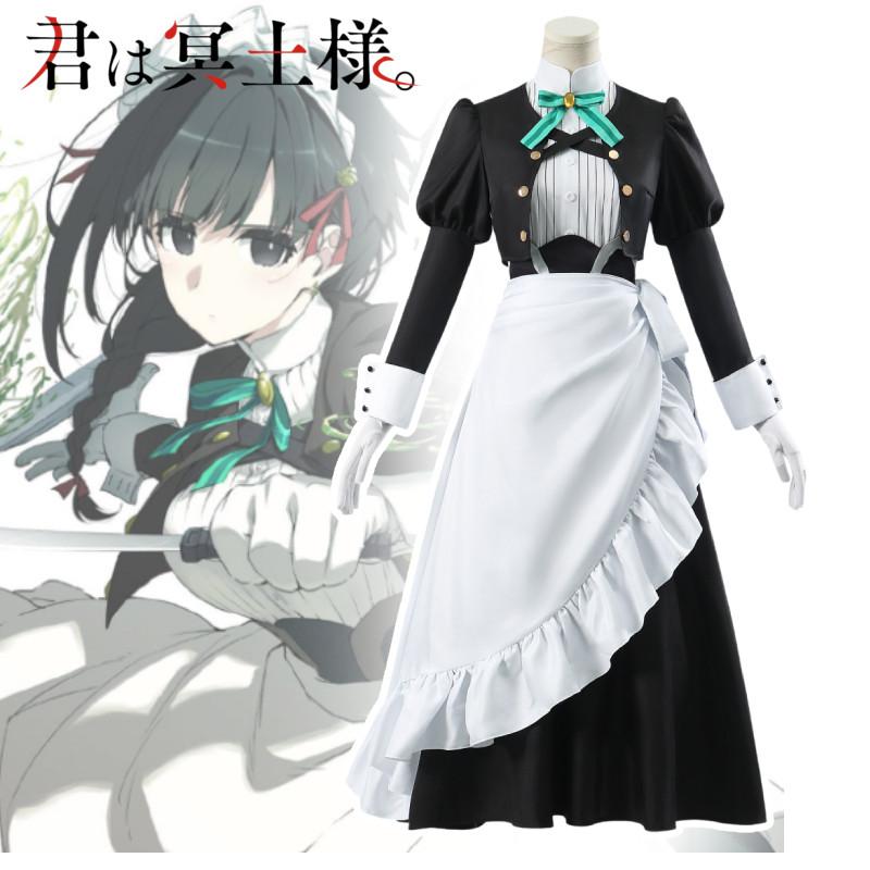 Потрясающий аниме косплей костюм Мэй Мэй, горничной-убийцы, в элегантном снежном дизайне