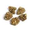 Bare Quartz Mineral Specimens Crystal Cluster Electroplating Gold Titanium Geode Raw Gemstone