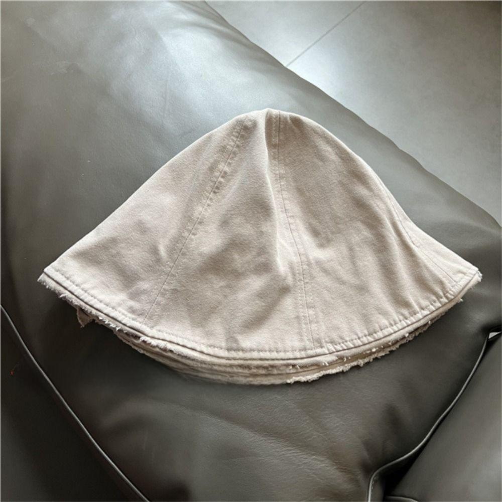 Large Brim Women's Bucket Hat Sun Protection Cotton Basin Hat Fashionable Panama Sun Cap  Beach