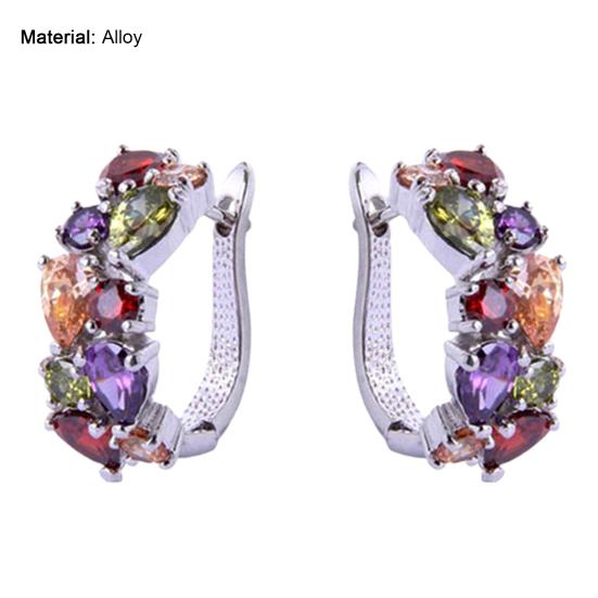 1 пара женских модных серег с цветным цирконием, аксессуар-обруч