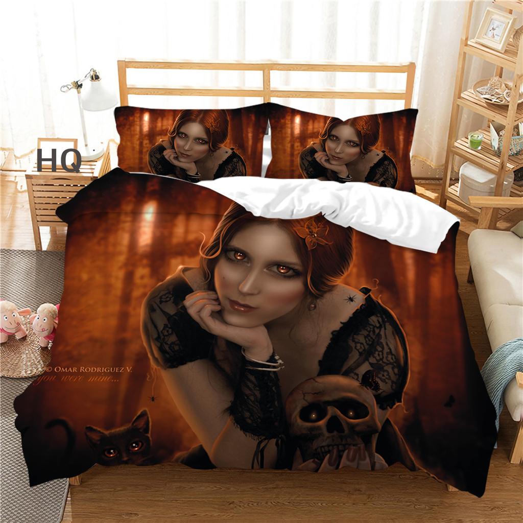 Комплект постельного белья с 3D-черепом для мальчиков и мужчин, пододеяльники, наволочки, 2/3 шт., подарки на Хэллоуин, подростковые ужасы, покрывало