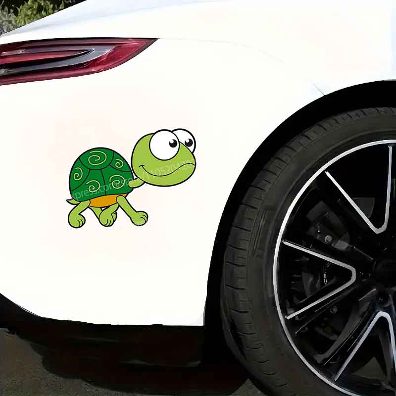 Cartoon tortoise car stickers are used for car rear window and bumper waterproof stickers home door and window wall background HE89