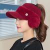 Women's Winter Earmuff Hats: Fashionable, Knitted, Polyester-Wool Cycling Caps with Hollow Top