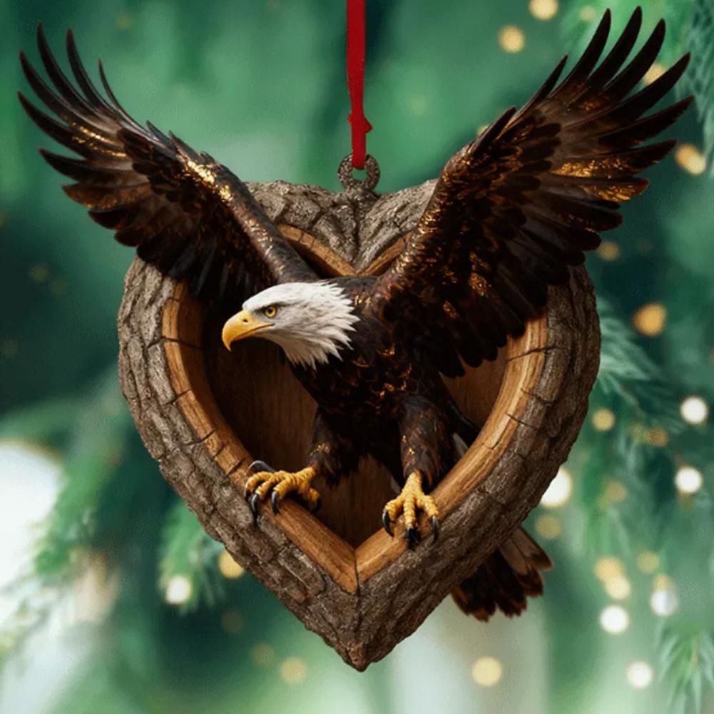 Christmas Ornaments 2D Acrylic Fox Eagle Birds Ornament Woodland Hanging Pendant for Xmas Tree Home Party Decor