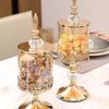 With Lid Crystal Glass Storage Jar European Gold-plated Storage New Rose Candy Jar
