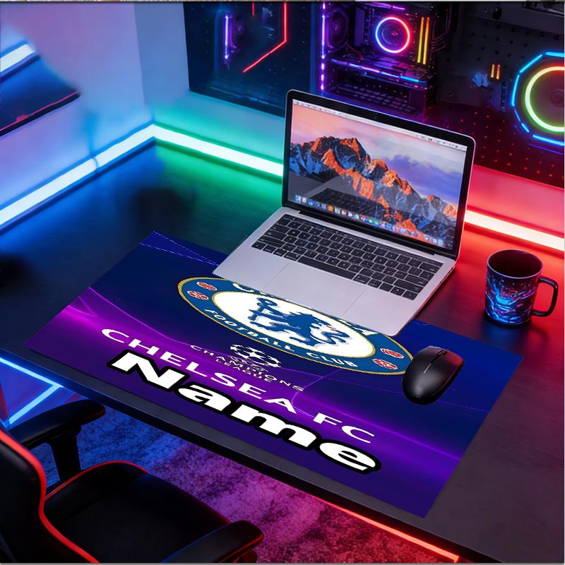 Custom Name Personalized football club F.C Pattern Mousepad, Laptop PC Desk Mat, Decorative Desk Mat for Home Keyboard Pad Gift