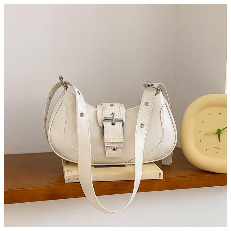 Французская сумка под мышкой женская повседневная женская сумка 2025 лето новая простая темпераментная однотонная багет на одно плечо через плечо