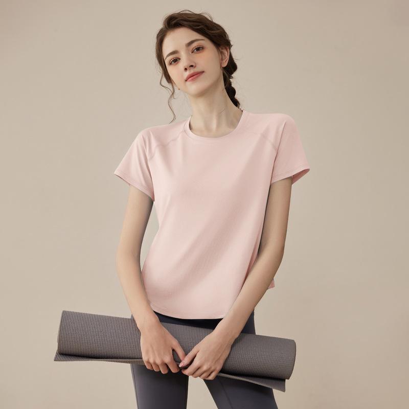 Women's Spring 2025 Yoga Set: High-End Sports Shorts & Short Sleeve Fitness Top