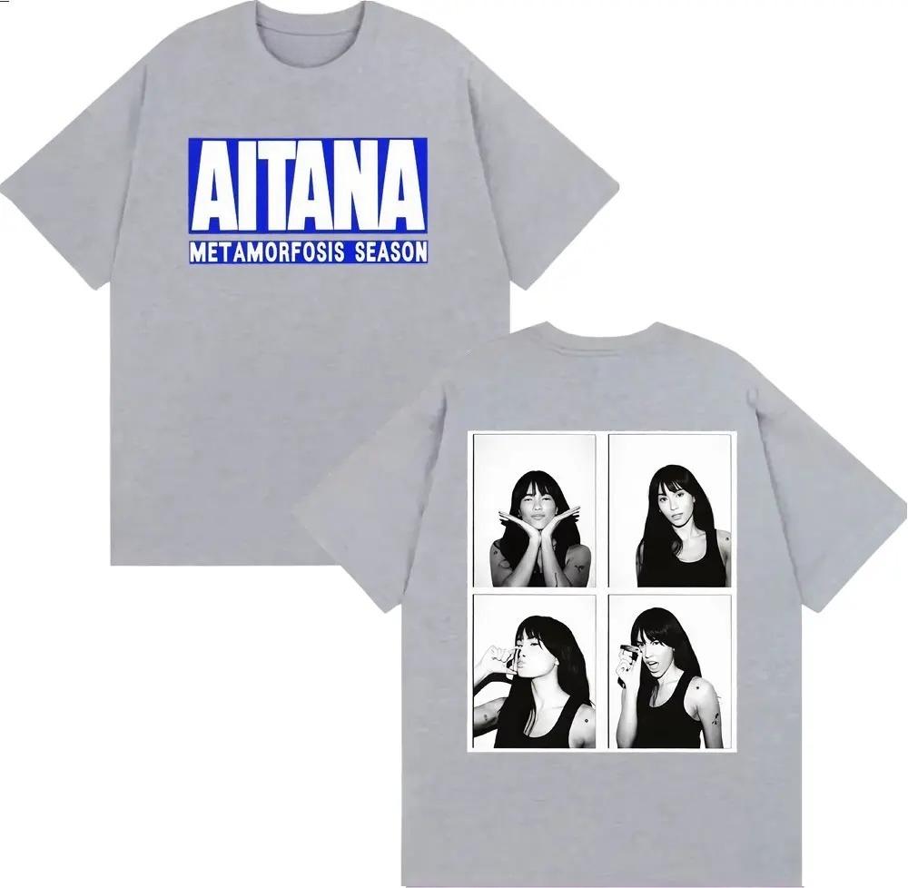 Singer Aitana Met Amorfosis Season Graphic Cover Tshirt Unisex Women Clothing Fashion Aesthetic T Shirts Loose Cotton T Shirt