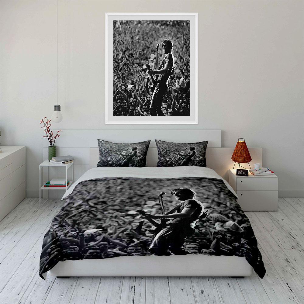 Rock Concert Guitarist Art Bedding Duvet Cover Set Duvet Cover Pillowcases (1*Duvet Cover 2*Pillowcases, without duvet insert)