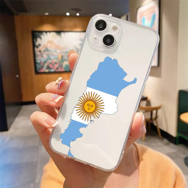Argentina Flag Soccer 10 Shockproof Clear Phone Case For iPhone 14 13 12 11 Pro Max 7 8 Plus X XR XS Max SE 2022 Silicone Cover
