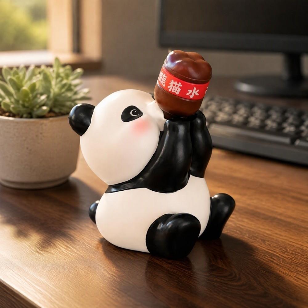 Drinking Coke Pose Mini Animal Figurine Small Size Animal Cake Topper Office Bookshelf
