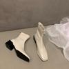 Fashion Winter Ankle Boots Women Shoes Fashion Square Toe High Heel Short Boats Ladies Elegant Morder Bootties 2024