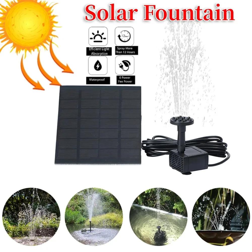 11/15.5cm Water Fountain Solar Power Panel Water Pump  8 Nozzle Outdoor Watering System Energy Saving Kits Garden Decoration