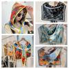 Windproof Summer Hooded Silk Shawl Sun Protection Silk Scarf Hat Sunscreen Scarf  Lady