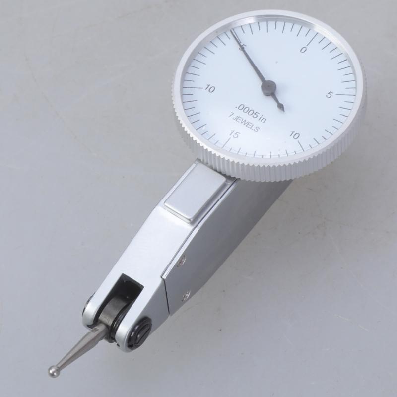 0-15-0 Reading Test Indicator White Face Gauge Lever Gauge with Dovetail Mount Accessories and Case