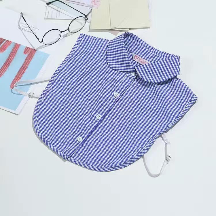 Women Cotton Lace Fake Collar Blouse Vintage Detachable Collar Women Shirt False Tie Lapel Blouse Top Clothes Accessories