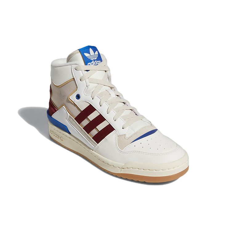 Adidas Originals Forum Exhibit Mid 2 Leather Comfortable Mid-Top Sneakers Unisex Sneakers White Red Blue GX4120