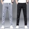 Осенние универсальные повседневные брюки. Тонкие брюки с небольшими штанинами. Мужские полосатые брюки. Корейская версия небольших прямых брюк с эластичной резинкой на талии.
