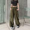 2023 Женские повседневные спортивные брюки, однотонные брюки с низкой талией, широкие мешковатые брюки на шнурке, уличная одежда больших размеров, спортивные штаны Y2k