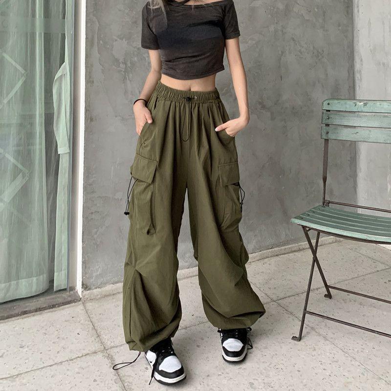 2023 Женские повседневные спортивные брюки, однотонные брюки с низкой талией, широкие мешковатые брюки на шнурке, уличная одежда больших размеров, спортивные штаны Y2k