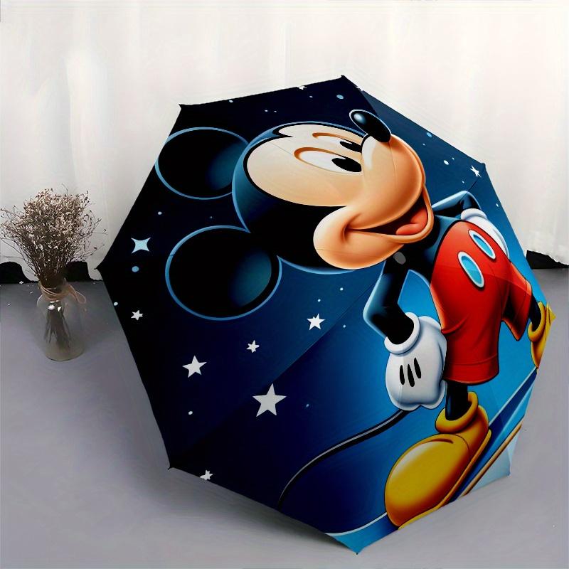 Mickey Mouse,Skateboarding Themed Automatic Opening and Closing Folding Umbrella, Reinforced 8 Ribs, Compact Travel Design, Fashionable Fold