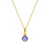 Tanzanite Necklace In 18K Yellow Natural Stone December with Silver Perfect for or As a Gift Wrapping Women's Gold, Pendant, Birthstone,