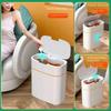 Luxury Smart Induction Trash Can with Automatic Lid: Narrow Electric Wastebasket for Bathroom and Toilet Paper Storage.