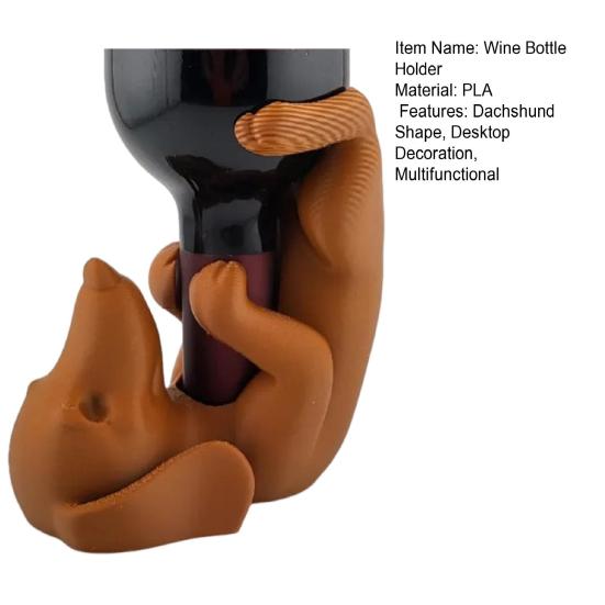 Держатель для винной бутылки Такса PLA Фигурка собаки Подставка-органайзер для пивных бутылок